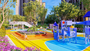多彩儿童户外游乐区景观