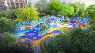 多彩儿童户外游乐场地