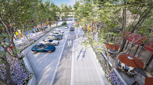 城市街道景观效果图