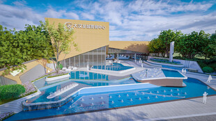 现代风格户外泳池景观