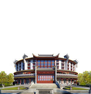 中式古典多层建筑景观