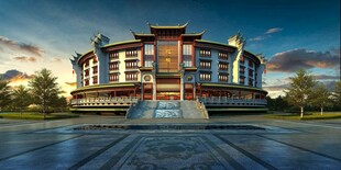 中式宏伟建筑景观