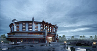 中式古建筑外观风景