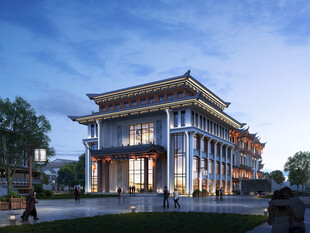 中式风格豪华建筑外观