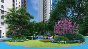 小区内的美丽绿化景观