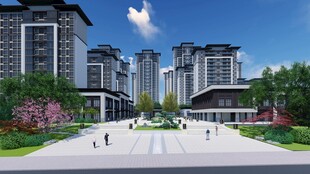 现代小区景观效果图