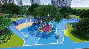 多彩儿童户外游乐场地