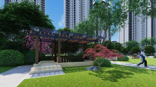 现代城市中的精致园林景观