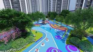 多彩儿童户外游乐区景观