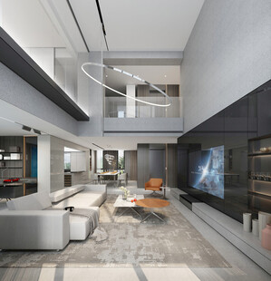 现代双层豪华客厅室内设计