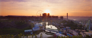 城市黄昏天际线美丽景观