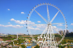 城市中的巨型摩天轮景观