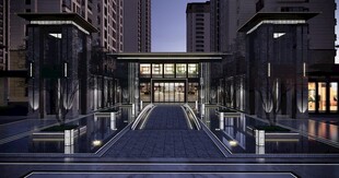 现代都市气派建筑入口