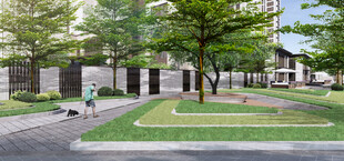 现代社区景观绿化场景