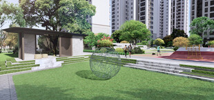 城市中的静谧绿色景观