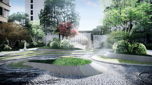 城市中的静谧绿植景观