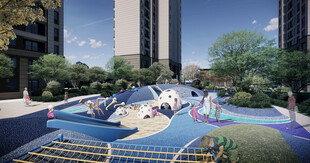 城市中的多彩儿童游乐区