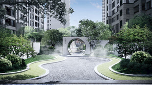 现代小区优雅景观通道