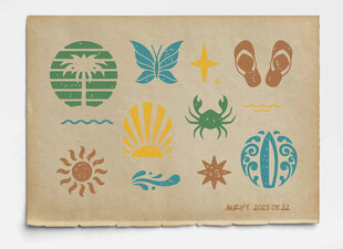 10款入夏威夷风格图案