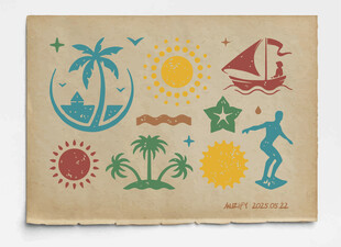 10款入夏威夷风格图案