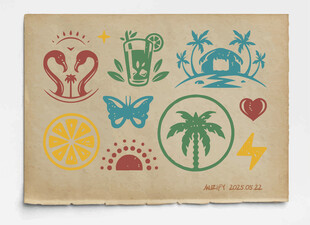 10款入夏威夷风格图案