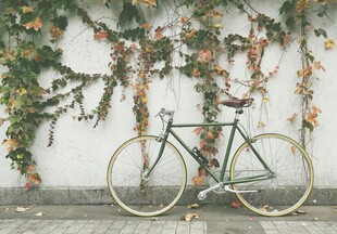 墙边复古自行车