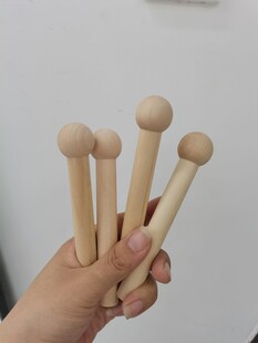 手持木质圆头棒工具