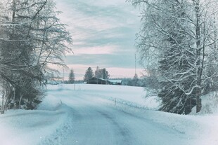 冬日雪路风景