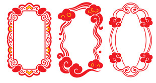 中式祥云边框