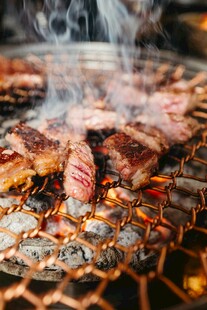 炭火上的美味烤肉