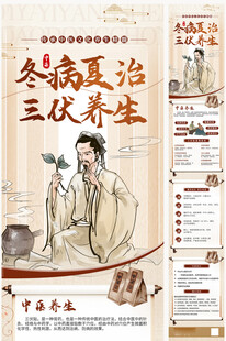 冬病夏治医疗养生长图海报