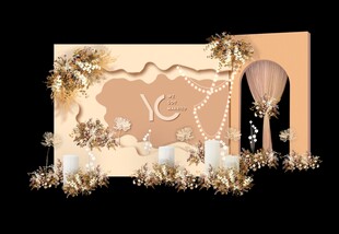 金色婚礼舞台设计效果图