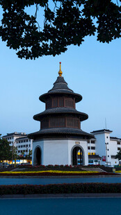 扬州文昌阁古朴塔楼静立城市一角