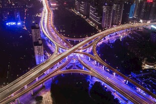 城市立交桥璀璨夜景