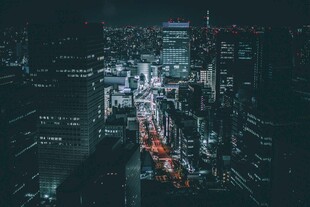 城市夜景车流繁华景象