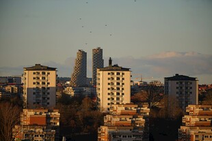 城市建筑群的天际线景观