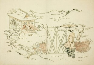 古代庭院人物景致图