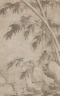 水墨风竹石图