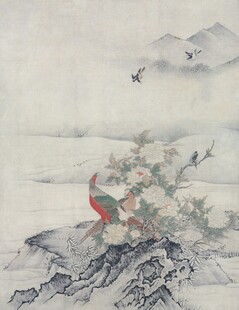 水墨花鸟山水图