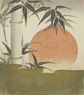夕阳下的竹林美景
