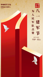 八一建军节红色主题海报