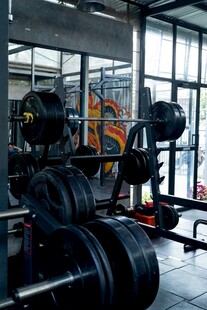 健身房内的专业健身器材