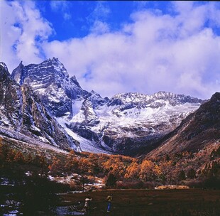 雪山秋色美景