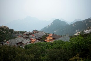 山间村落隐于葱郁山林间