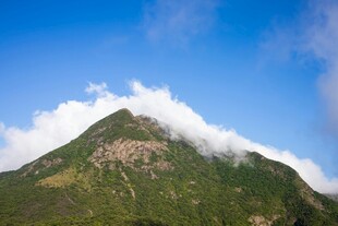 云雾缭绕的翠绿山峰