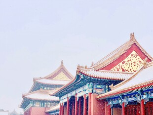 雪后故宫古建筑美景
