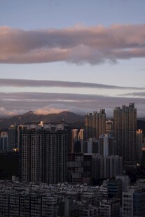 城市黄昏天际线景观