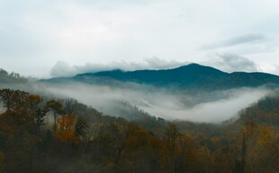 山间云雾缭绕的壮美景色