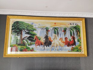八骏图挂画装饰画作品