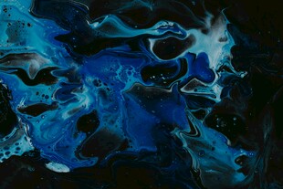 梦幻蓝色抽象流体艺术